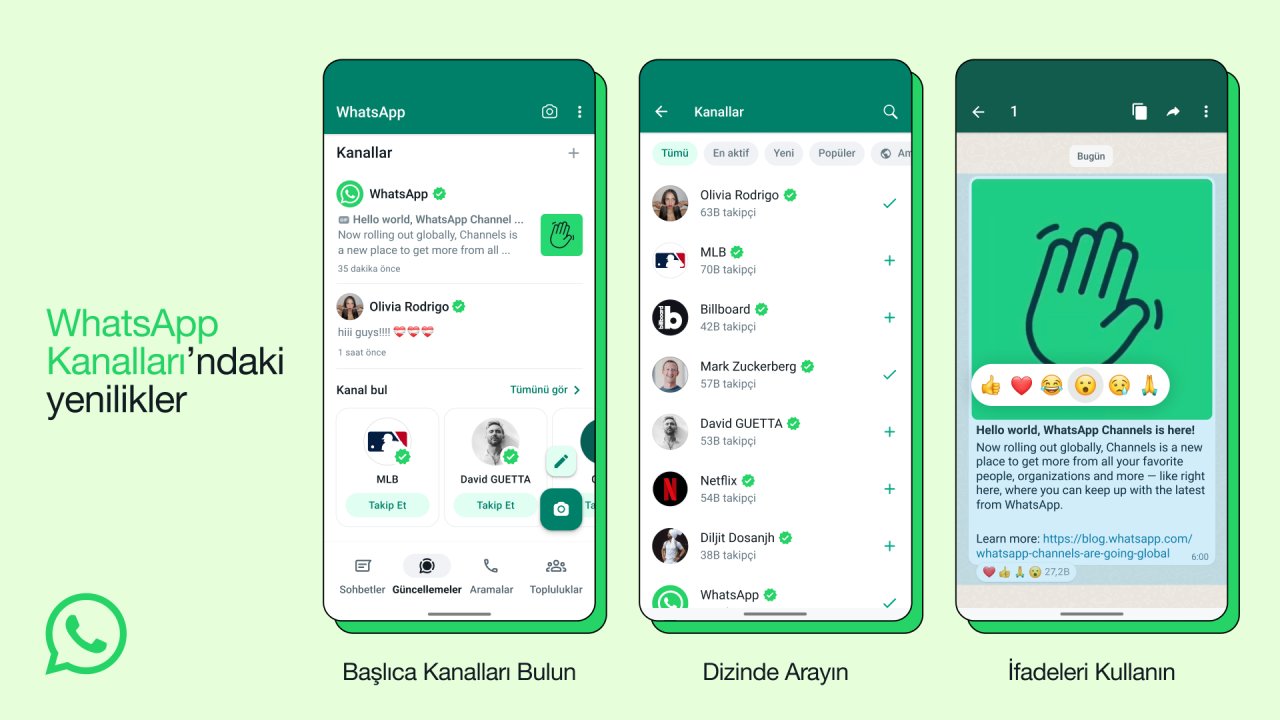 WhatsApp, Türkiye'de Kanallar özelliğini başlattı!